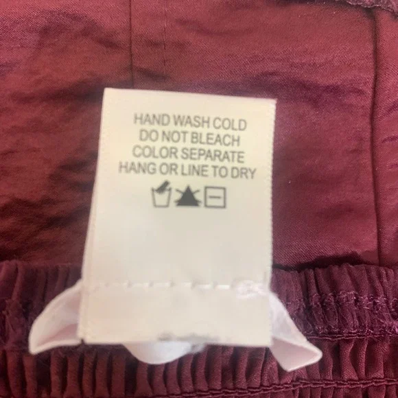 Kirious Los Angeles Women's S Burgundy Corset Crop Top Puff Sleeve Smocked Back - Picture 5 of 7